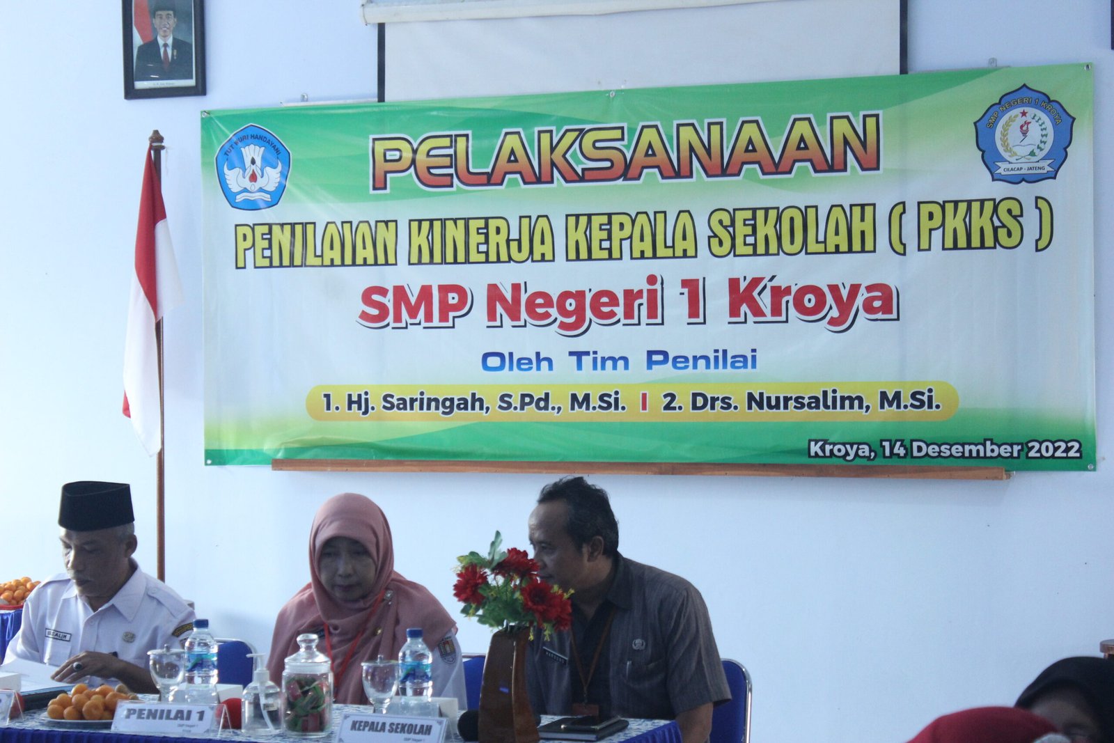 Pelaksanaan Penilaian Kinerja Kepala Sekolah (PKKS) SMP NEGERI 1 KROYA – Rabu, 14 Desember 2022