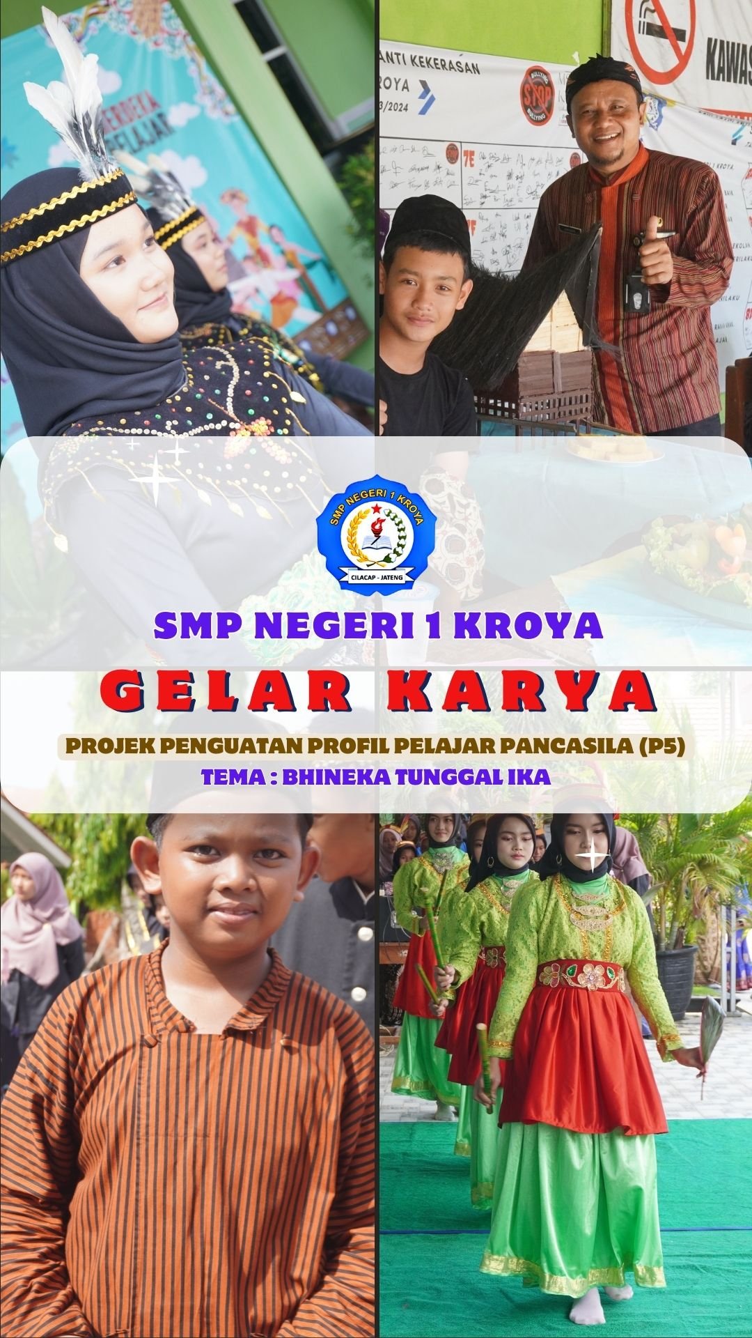 GELAR KARYA P5 SMP NEGERI 1 KROYA KELAS VIII – TEMA ” BHINEKA TUNGGAL IKA”