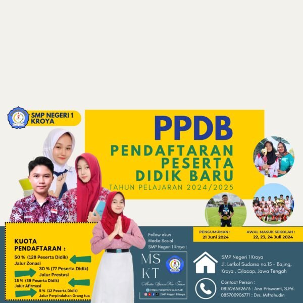 INFORMASI PPDB SMP NEGERI 1 KROYA