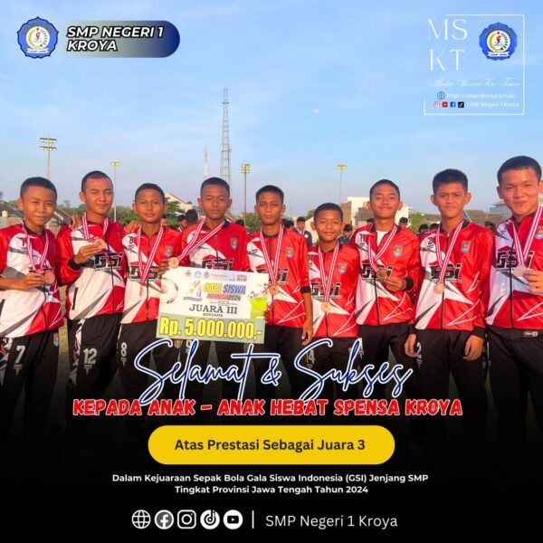 Siswa-Siswa SMP Negeri 1 Kroya yang Tergabung dalam Tim Gala Siswa Indonesia (GSI) Sepakbola 2024 Mewakili Kabupaten Cilacap Beraksi di Tingkat Provinsi Jawa Tengah